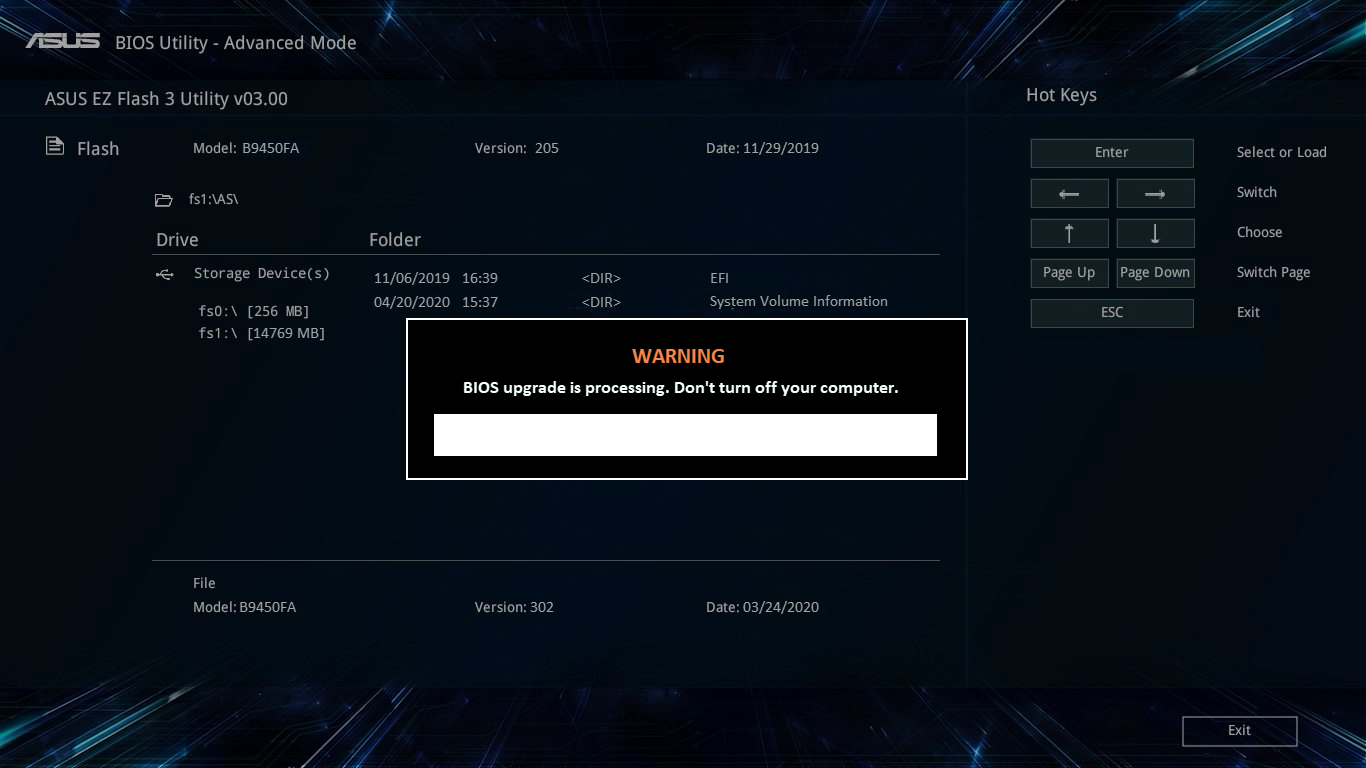 Процесс обновления BIOS